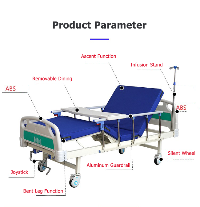 Best Comfortable Nursing Bed Manual Adjustable Hospital Bed With Mattress